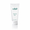 A 50ml squeeze tube of vibit Topical Gel, featuring a white body with dark teal text, centered on a clean white background with a subtle reflection below.